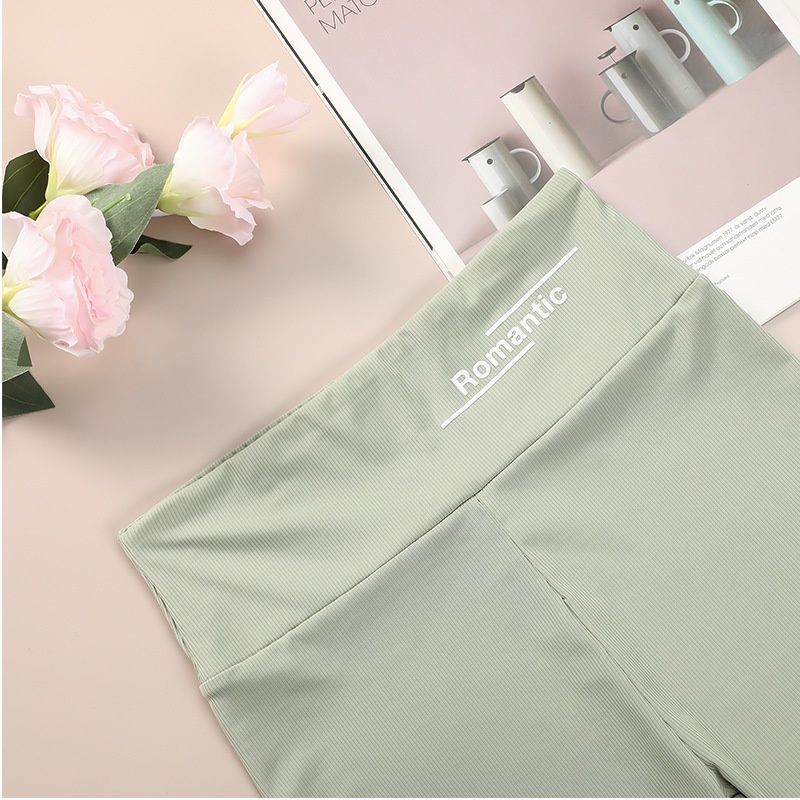 Quần Legging Ngắn Lưng Cao Chất Liệu Lụa Lạnh Co Giãn Thoáng Khí Có Size Lớn Dành Cho Nữ