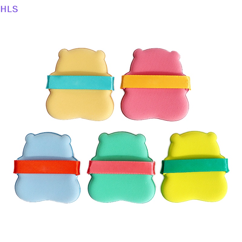 Bông Mút Trang Điểm Bằng Cotton Mềm Mại Hai Mặt Hình Gấu Màu Kẹo