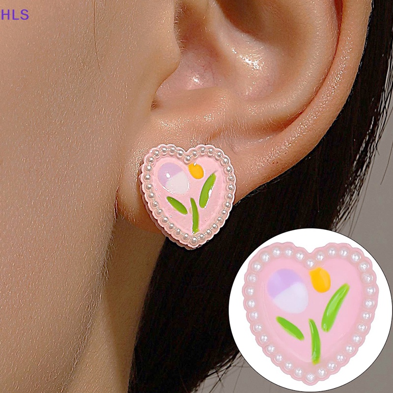 1 Đôi Bông Tai Hình Hoa Tulip Đính Ngọc Trai Giả Thời Trang Cho Nữ