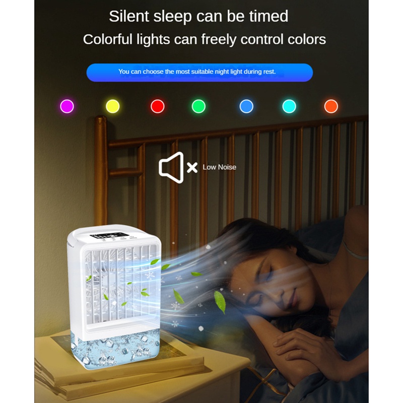 1 Bộ Quạt Làm Mát Phun Sương Làm Mát Để Bàn Kích Thước Nhỏ Bằng ABS Yên Tĩnh Có Cổng Sạc USB