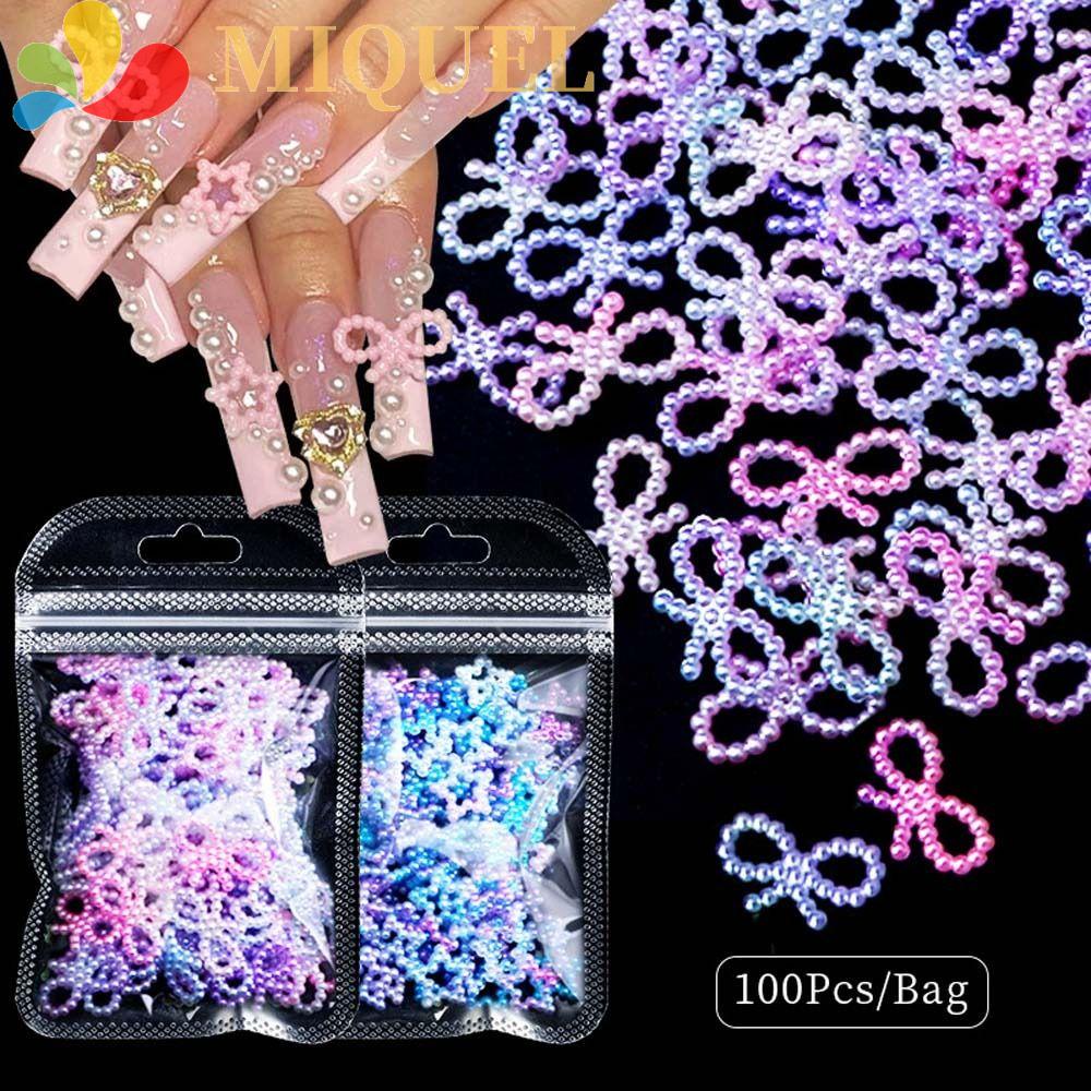 MIQUEL Phụ Kiện Trang Trí Móng Tay 3D Hình Nơ / Ngôi Sao / Mặt Trăng Thời Trang