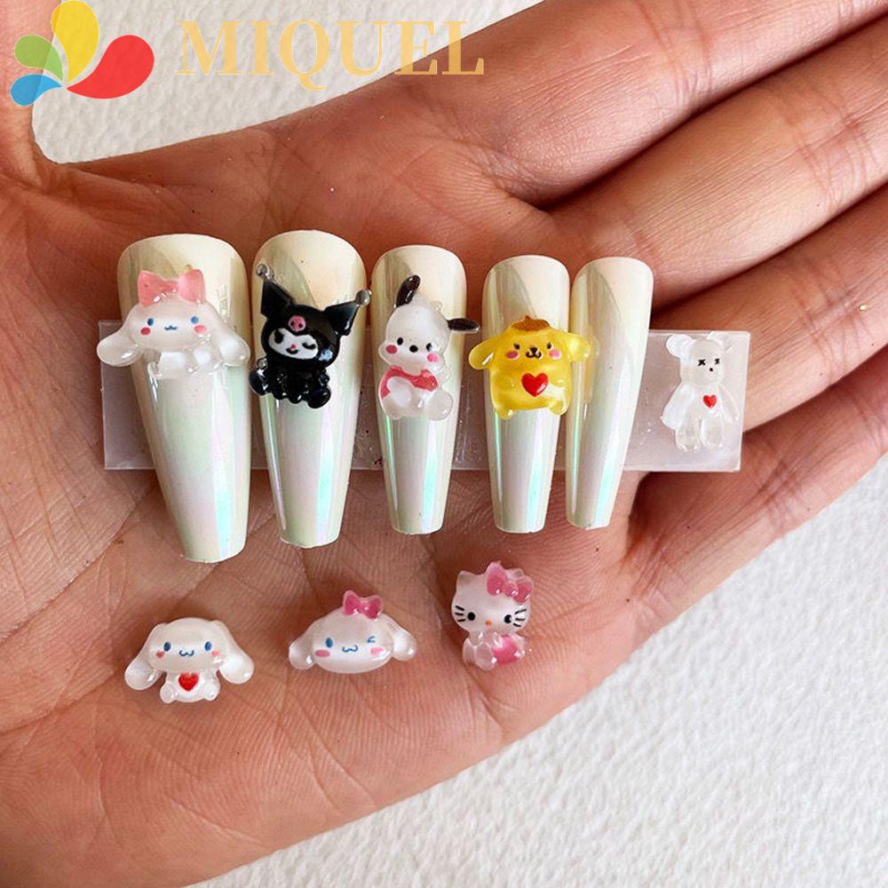 MIQUEL Set 20 Phụ Kiện Trang Trí Móng Tay Hình Động Vật Hoạt Hình Dễ Thương