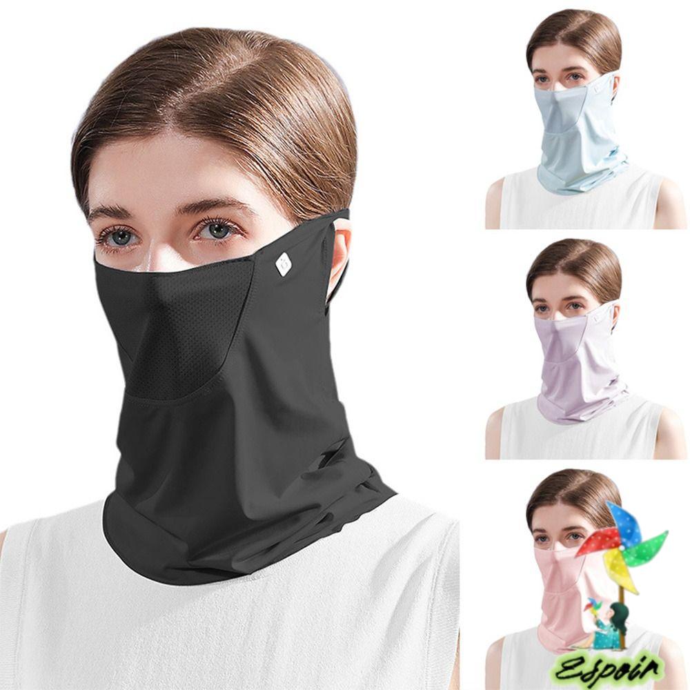 ESPO 1 Khăn Quàng Cổ Kiêm Khẩu Trang Balaclava Bằng Lụa Lạnh Thoáng Khí Chống Nắng Dùng Khi Đạp Xe Mùa Hè