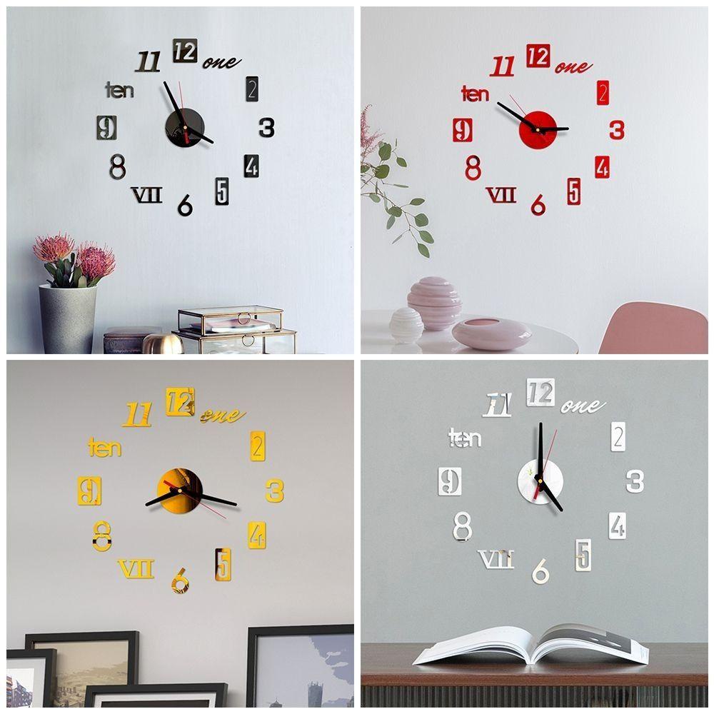 BEAUTY Đồng Hồ Dán Tường 3D DIY Dạ Quang Độc Đáo