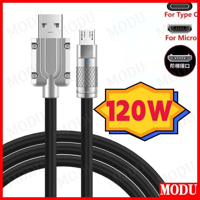 Dây Cáp USB Type-C 1M 2M 120W micro USB Bằng Hợp Kim Kẽm Cho Điện Thoại Android