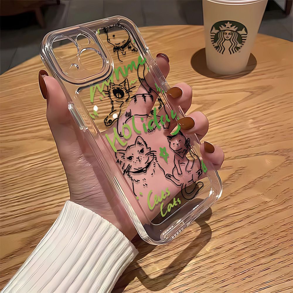 Ốp Điện Thoại Mềm In Chữ Tiếng Anh Và Mèo Hoạt Hình Cho Iphone 8p137 1211 14Promax DWYM