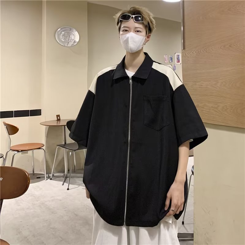 Áo Sơ Mi Tay Lửng Giả Hai Lớp Màu Sắc Thời Trang Dành Cho Nam