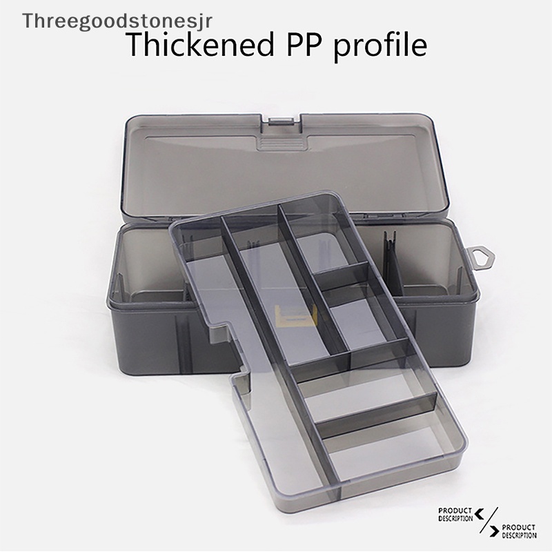 Hộp Đựng Mồi Câu Cá Giả Hai Tầng Bằng Nhựa Pp Màu Xám JR