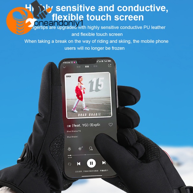 Găng Tay Trượt Tuyết Lót Lông Cừu Dày Dặn Chống Gió Chống Nước Dùng Màn Hình Cảm Ứng Dành Cho Nam