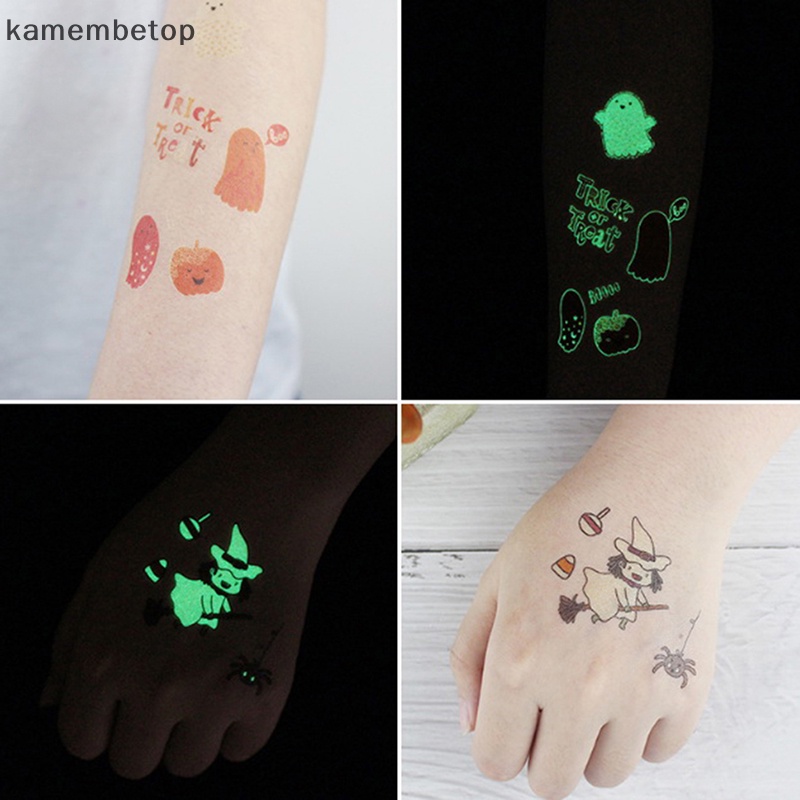 Hình Xăm Dán Tạm Thời Phát Quang Phong Cách Halloween Độc Đáo