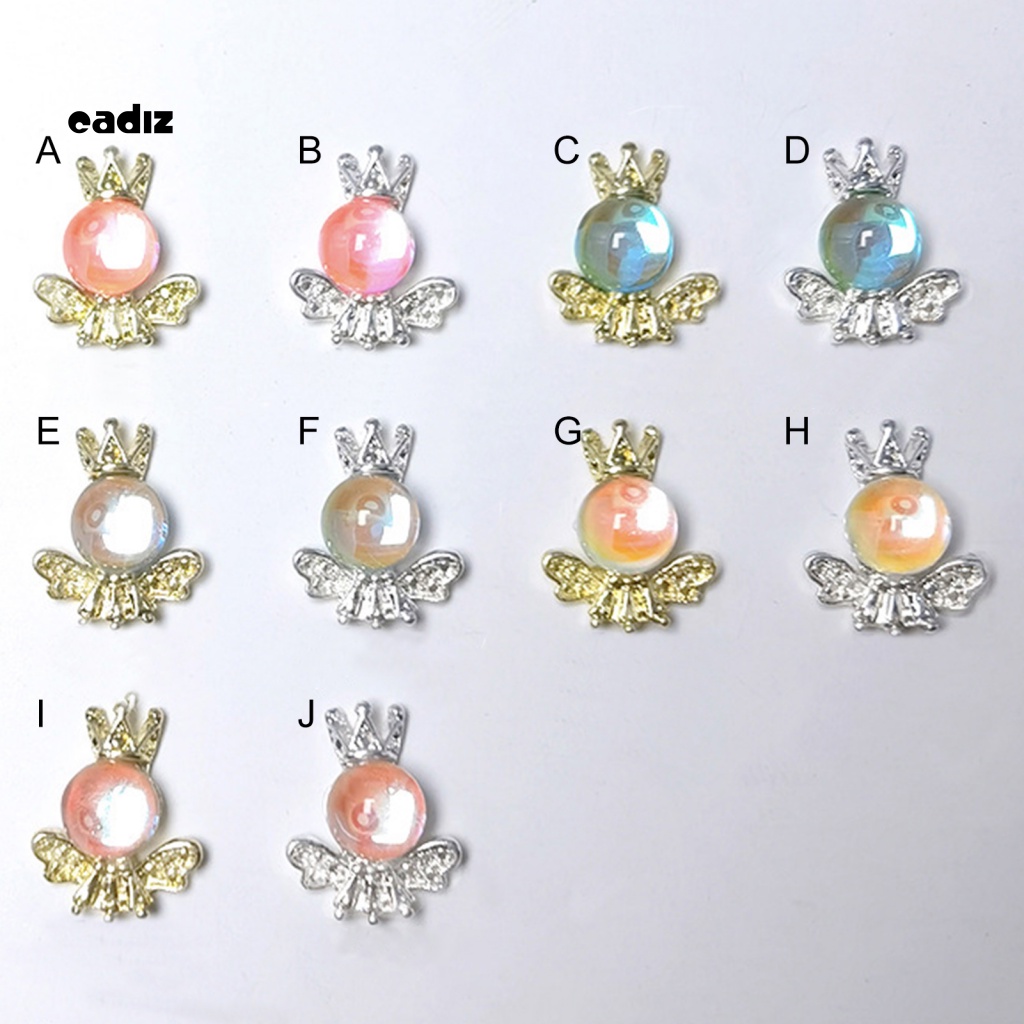 Set 10 Phụ Kiện Trang Trí Móng Nghệ Thuật Hình Vương Miện Bằng Hợp Kim DIY