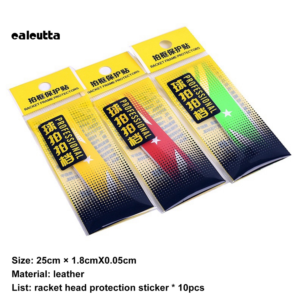 Bộ 10 Miếng Dán Bảo Vệ Đầu Vợt Bằng Da Giả Chống Mòn Có Thể Tái Sử Dụng
