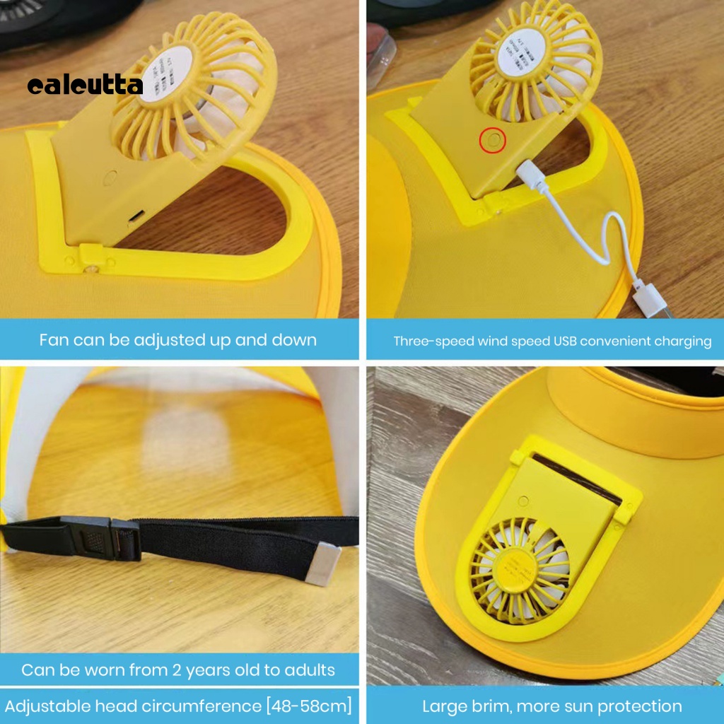 Mũ Chống Nắng Vành Rộng Bằng Polyester Siêu Nhẹ Màu Trơn Tùy Chỉnh 3 Tốc Độ Kèm Quạt Tiện Dụng Mang Theo Du Lịch Dã Ngoại Cho Nữ