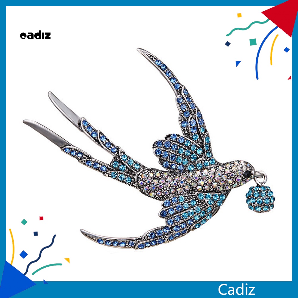 Ghim Cài Áo Hình Chim Én Đính Đá Thời Trang Cho Nữ