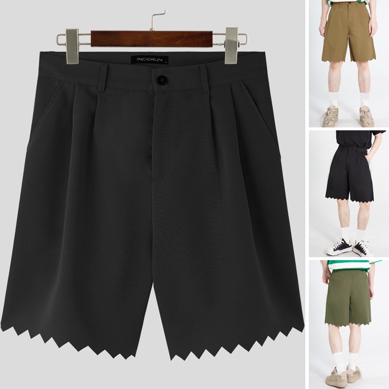 Incerun Quần Short Rắn Màu Răng Nam