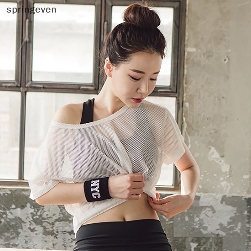 Áo Thun Tay Ngắn Phối Lưới Màu Trơn Thời Trang Xuân Hè Phong Cách Harajuku Y2K Cho Nữ