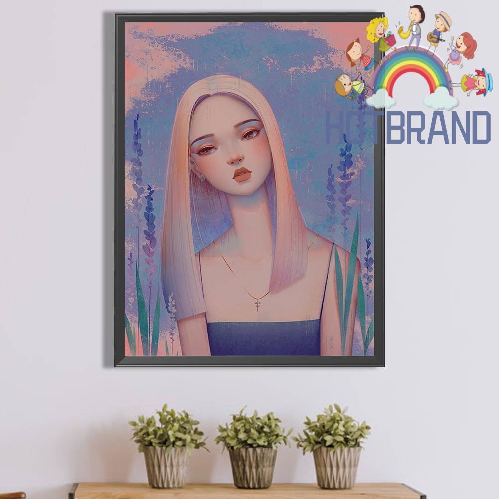 Tranh Đính Đá Kim Cương Toàn Bộ 5D DIY Hình Vẽ Người Phụ Nữ Trang Trí Nhà Cửa