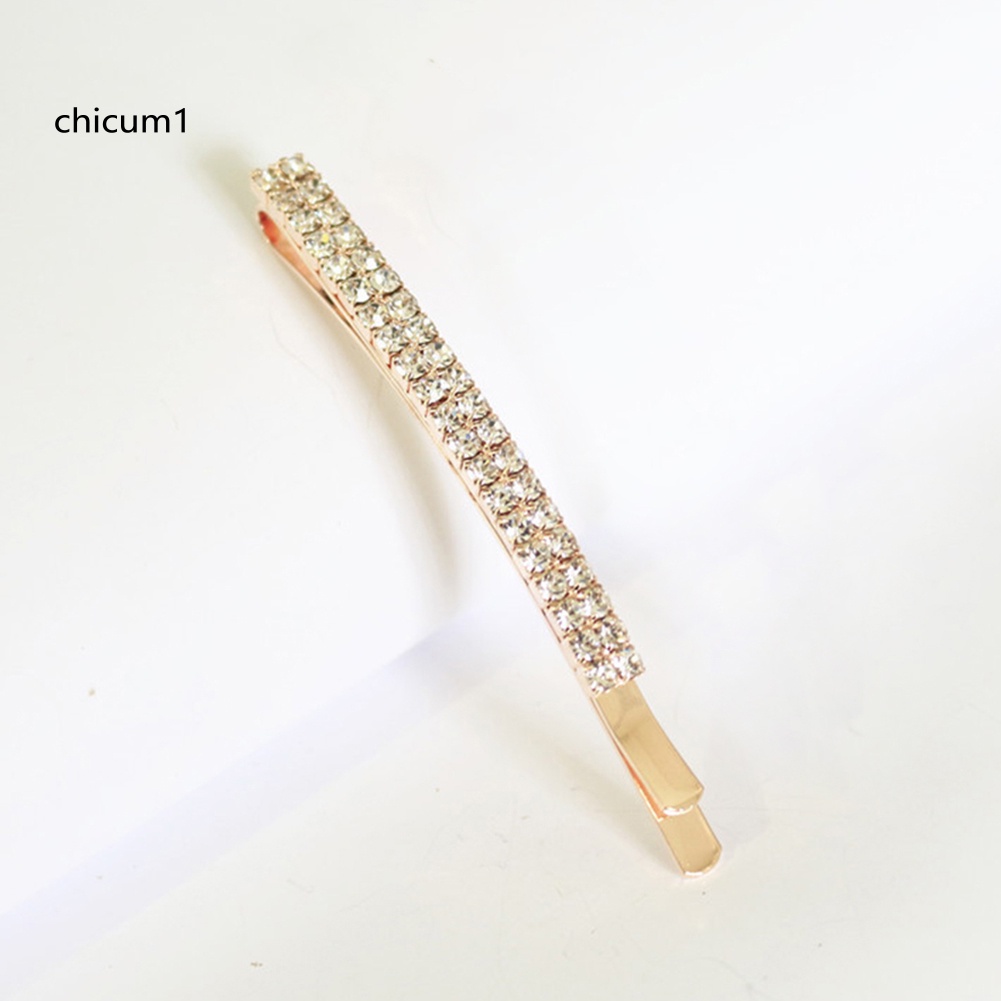 Kẹp Tóc Đính Đá Hai Hàng Cho Nữ 1 Cái