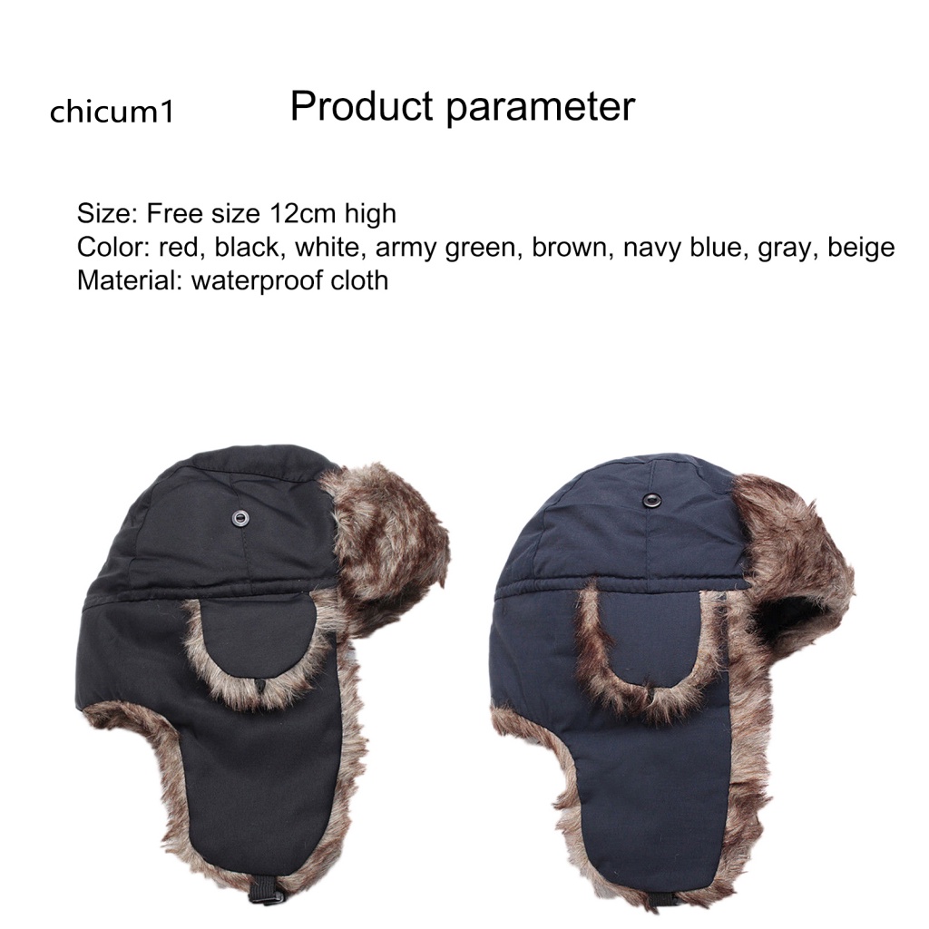 Mũ Lông Giả Chống Gió Mùa Đông Có Thể Điều Chỉnh Cho Unisex