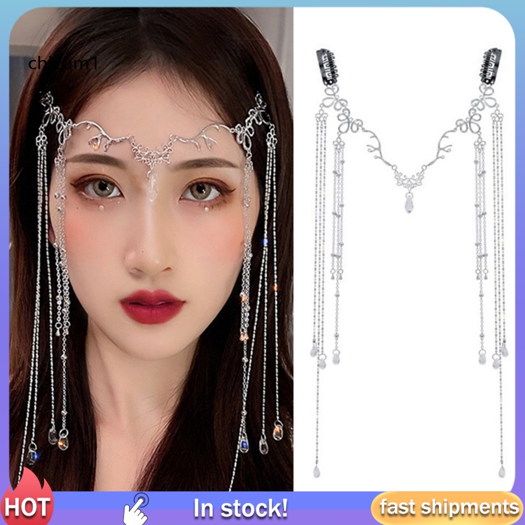 Băng Đô Hợp Kim Dáng Dài Đính Đá Thanh Lịch Cho Nữ