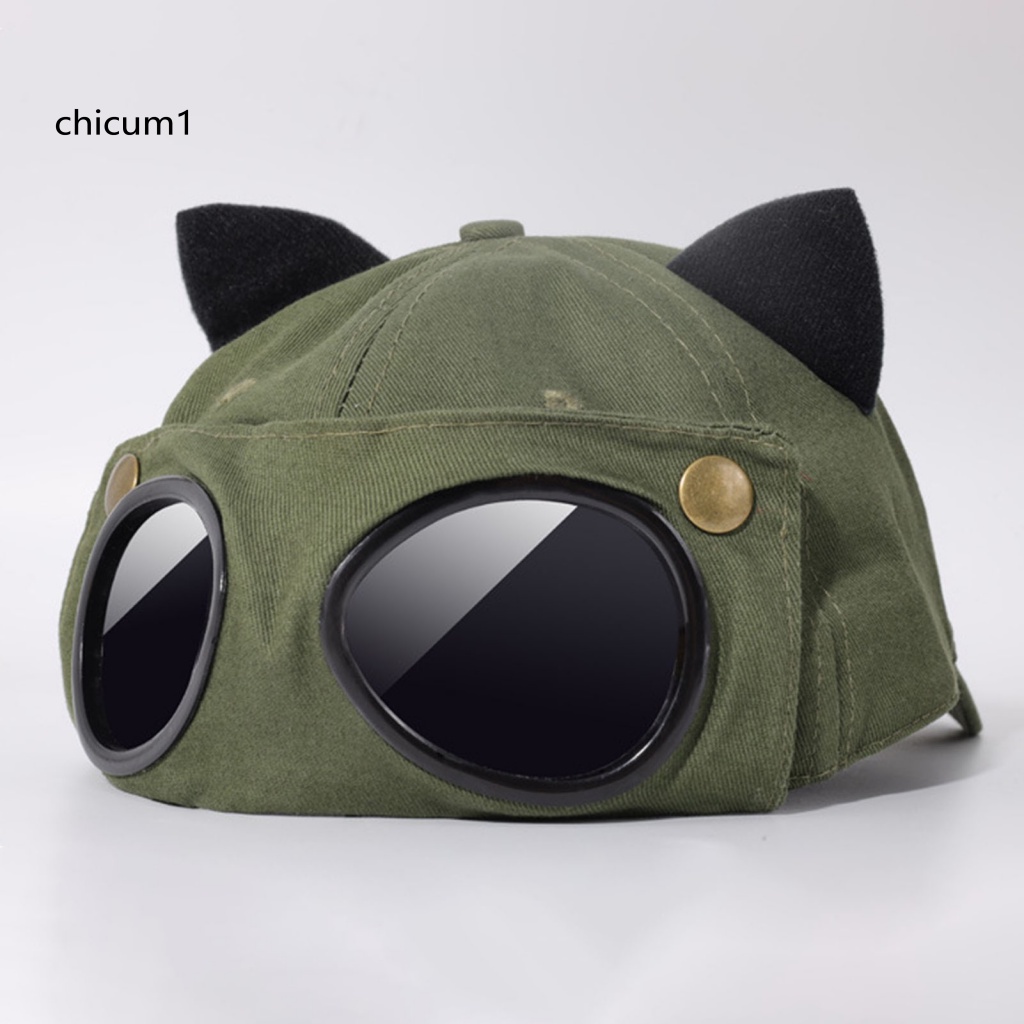 Cc Mũ Phi Công Cá Tính Với Kính Râm Kiểu Tai Mèo Trong Suốt Có Thể Giặt Được Trang Trí Cho Nữ
