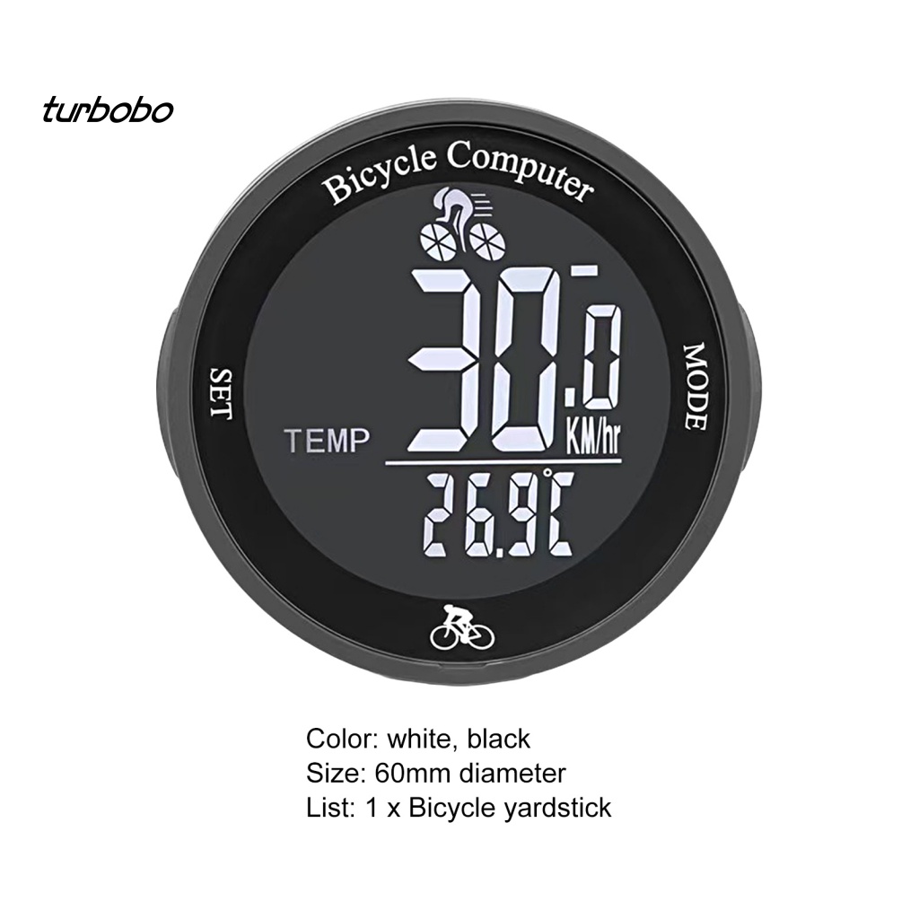 Đồng Hồ Đo Tốc Độ Không Dây Hình Tròn Hiển Thị Chữ Tiếng Anh Có Đèn LED Nền Cho Xe Đạp