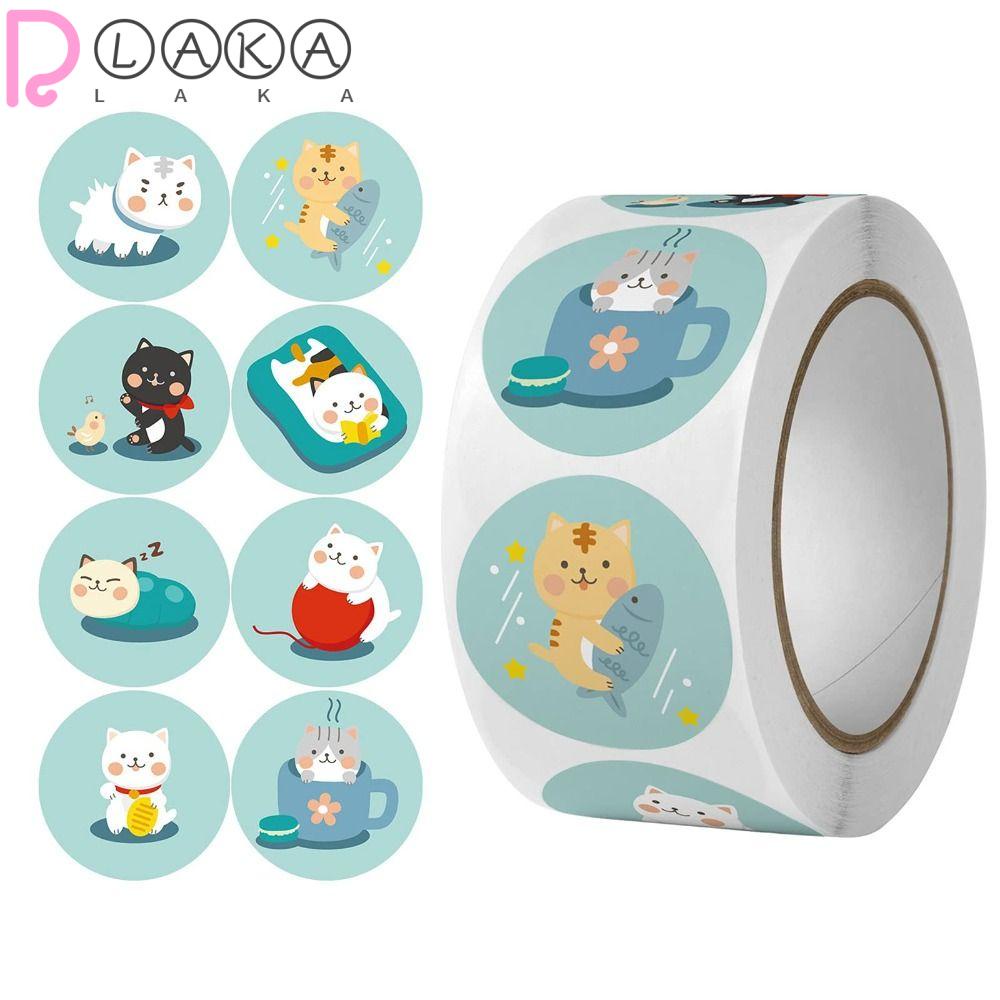 LAKAMIER Cuộn Miếng Dán Trang Trí Hình Mèo Dễ Thương