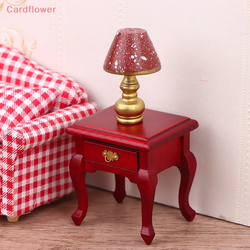 Mô Hình Đèn Bàn Màu Đỏ Phong Cách Retro Cho Nhà Búp Bê 1: 12 Mới