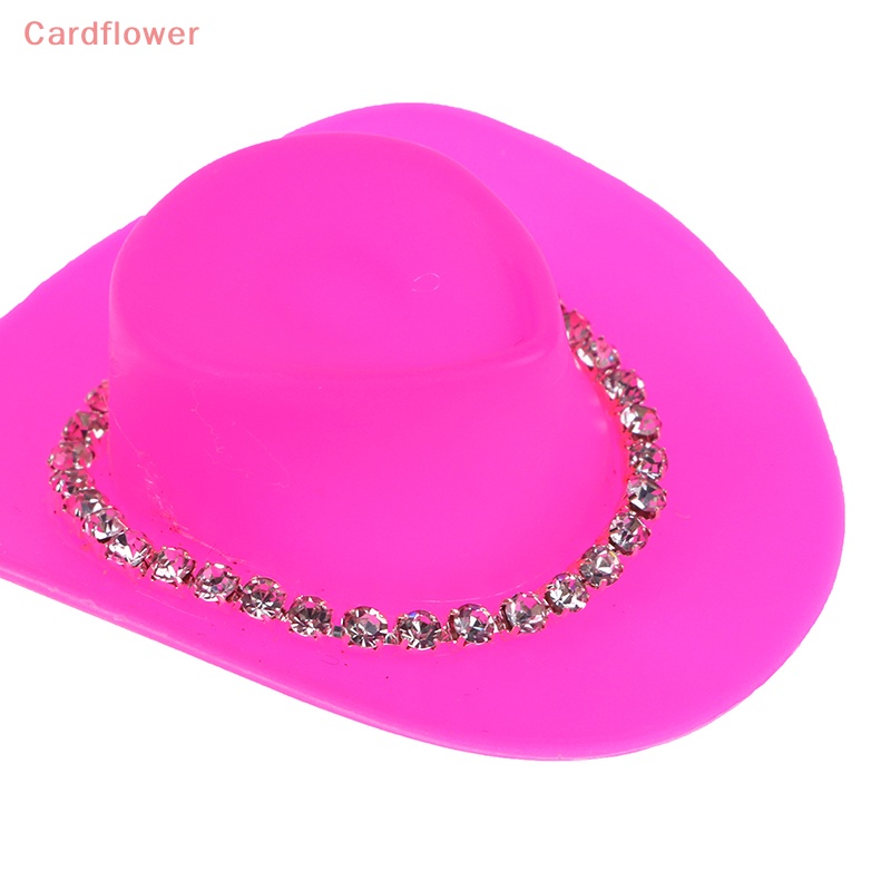 &lt; Cardflower &gt; Set 5 Mũ Cao Bồi Mini Màu Hồng Đính Kim Cương Thời Trang Sáng Tạo Và Thiết Thực Cho Búp Bê Bé Gái