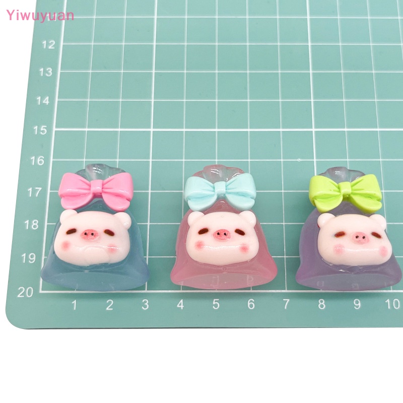 < Yiwuyuan > Mặt Dây Chuyền Hình Heo Hoạt Hình Dạ Quang Trang Trí Điện Thoại Di Động Mini May Mắn Bằng Nhựa Resin Mới DIY