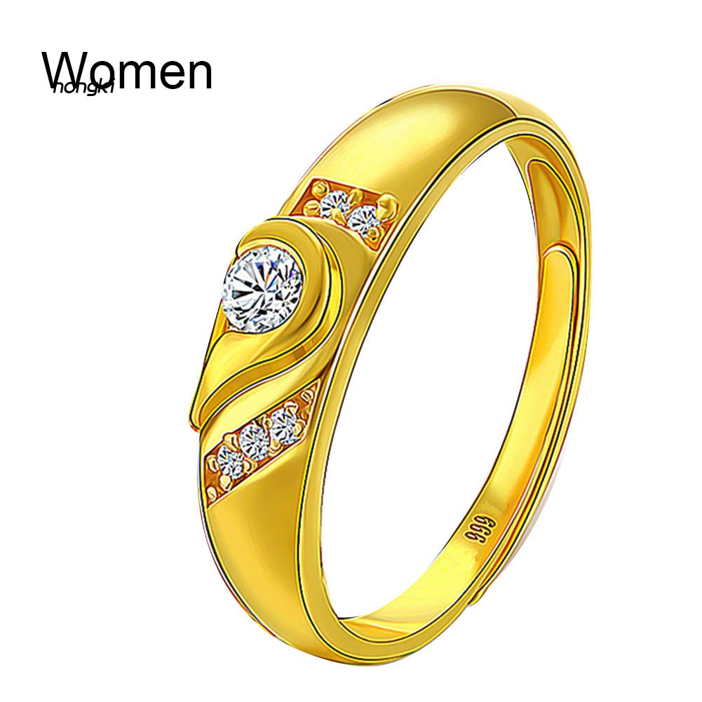 Nhẫn HìNh TráI Tim ĐíNh Kim Cương Giả ThờI Trang Cho CặP Đôi