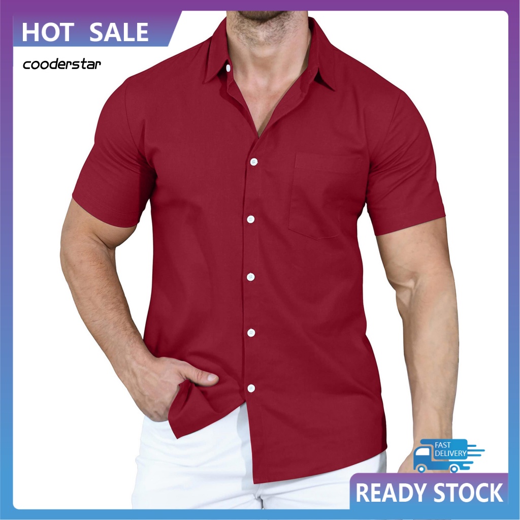 Áo Thun Tay Ngắn Cổ Bẻ Chất Liệu Polyester Chống Nhăn Không Phai Màu Thời Trang Mùa Hè Cho Nam