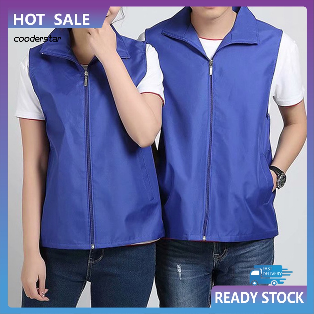 Cood Áo Khoác Lưới Không Tay Có Khóa Kéo Màu Sắc Tươi Sáng Phù Hợp Cho Hoạt Động Ngoài Trời