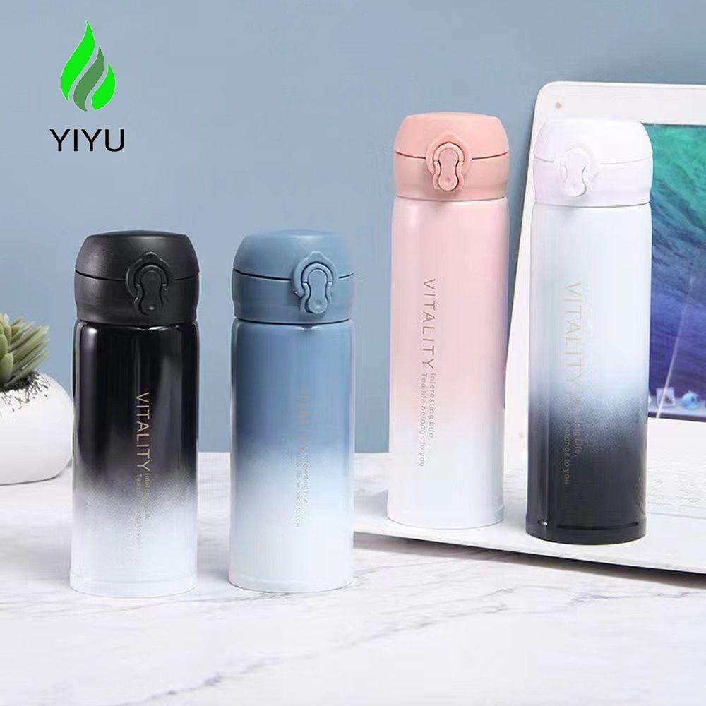 YIYU Bình Nước Giữ Nhiệt Bằng Thép Không Gỉ Họa Tiết Bầu Trời Sao Dễ Thương