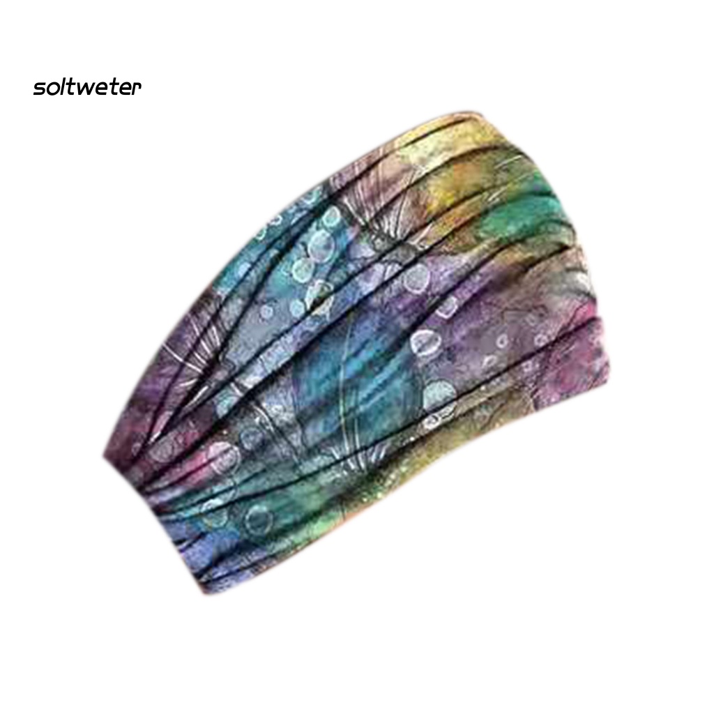 Băng Đô Cài Tóc In Họa Tiết Hoa Màu Sáng Thoải Mái Dùng Tập Yoga