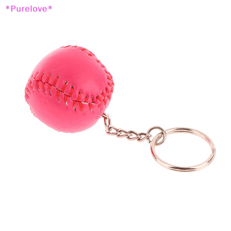 Purelove &gt; Móc Khóa Xe Hơi / Ba Lô / Túi Xách Hình Quả Bóng Chày Thời Trang Cá Tính Thích Hợp Làm Quà Tặng