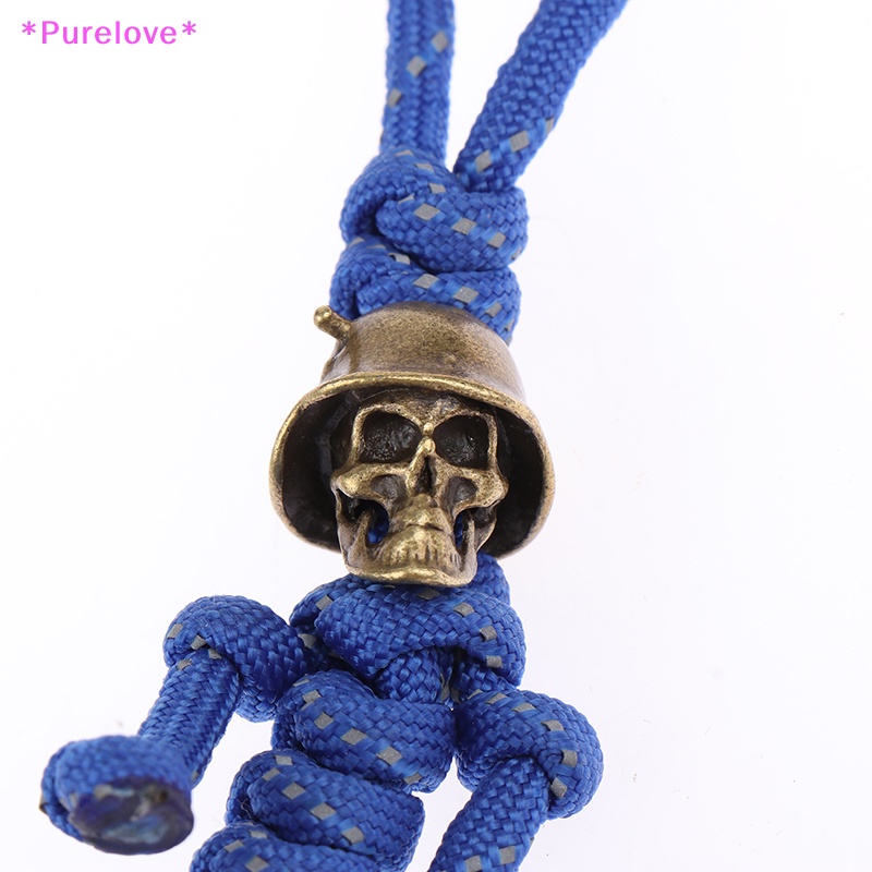 Móc Khóa Dây Thừng Nhỏ Hình Đầu Lâu Đeo Nón Bảo Hiểm Xe Máy / Xe Hơi Phong Cách Retro Mới