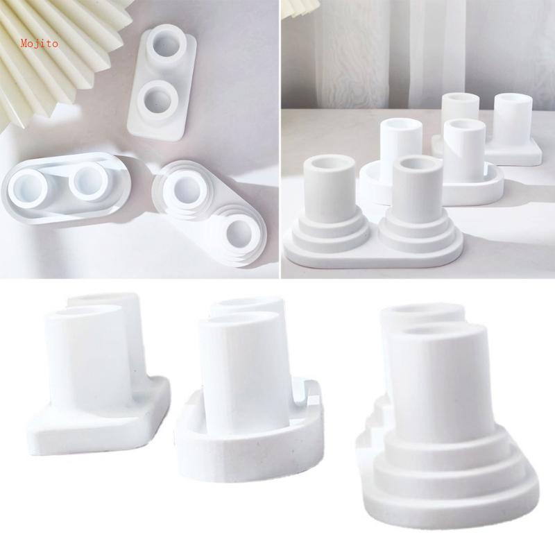 Khuôn Silicone Làm Giá Đỡ Nến Hình Oval DIY