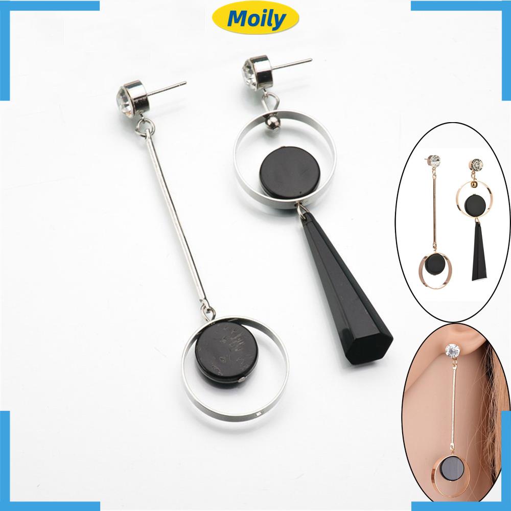 MOILYVN 1 Đôi Khuyên Tai Lủng Lẳng Đính Đá Cho Nữ