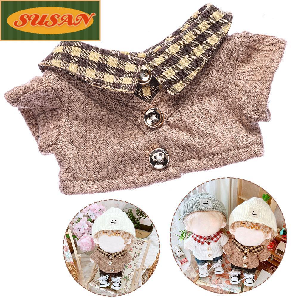 SUSANS Áo Len Sọc Ca Rô Dành Cho Búp Bê 20cm