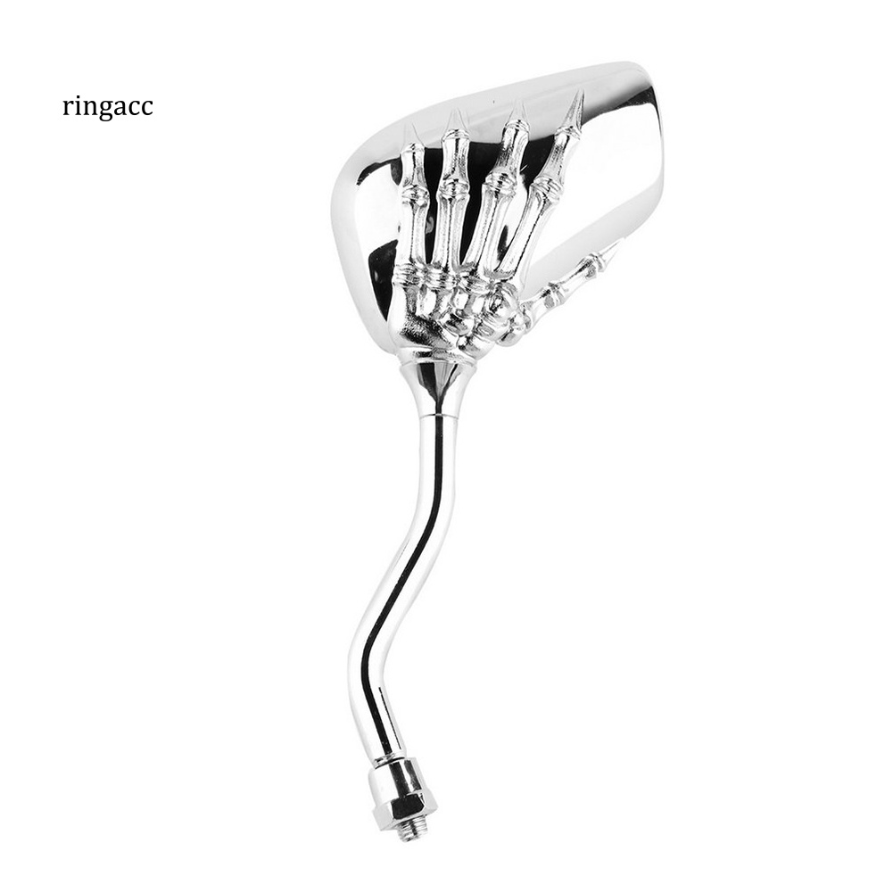 1 Cặp Gương Chiếu Hậu Hình Bàn Tay Trái / Phải Chất Liệu Crom Hình Đầu Lâu Cho Xe