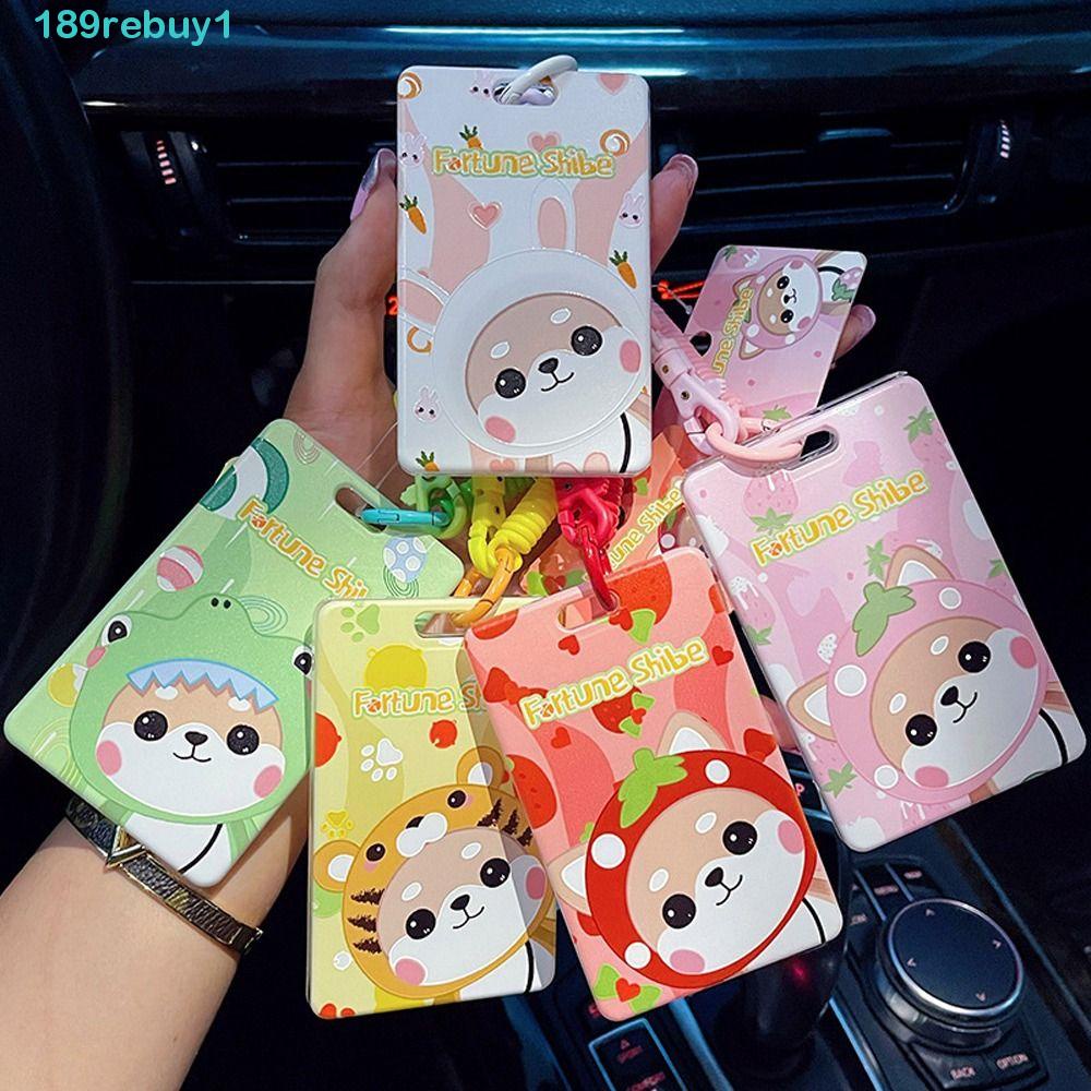 REBUY1 Móc Chìa Khóa / Thẻ Chống Thất Lạc Hình Chú Chó Shiba Dễ Thương Tiện Dụng Giá Đỡ