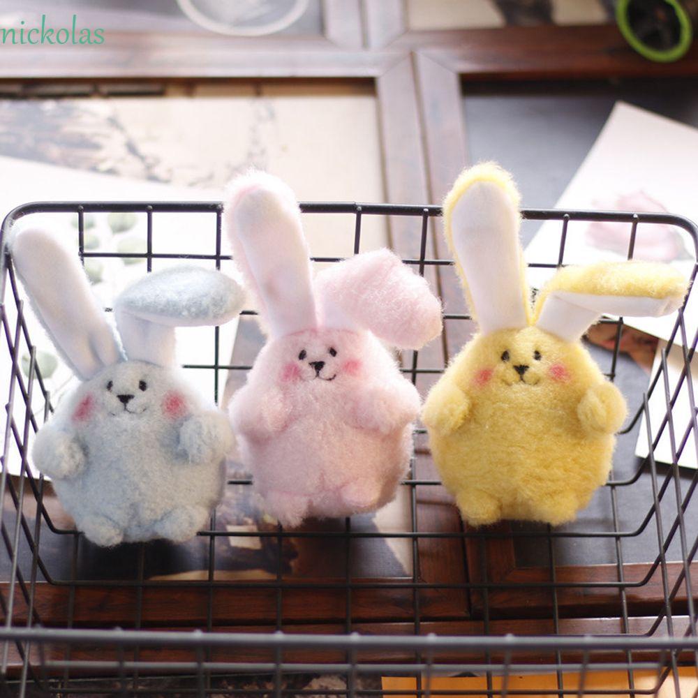 NICKOLAS Móc Khóa Hình Thỏ Nhồi Bông Dễ Thương