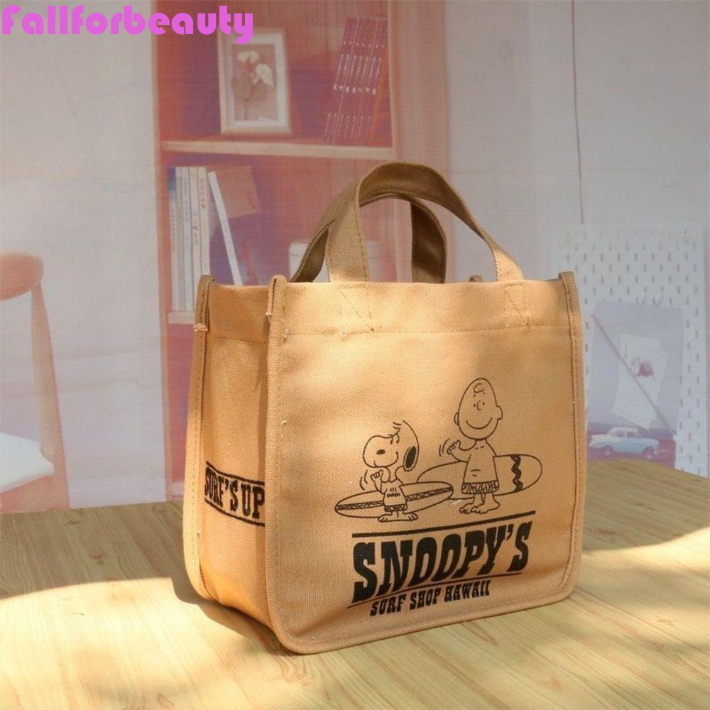 FALLFORBEAUTY Túi vải Cỡ Lớn In Hình Snoopy Phong Cách Hàn Quốc Cho Mẹ Bỉm Sữa
