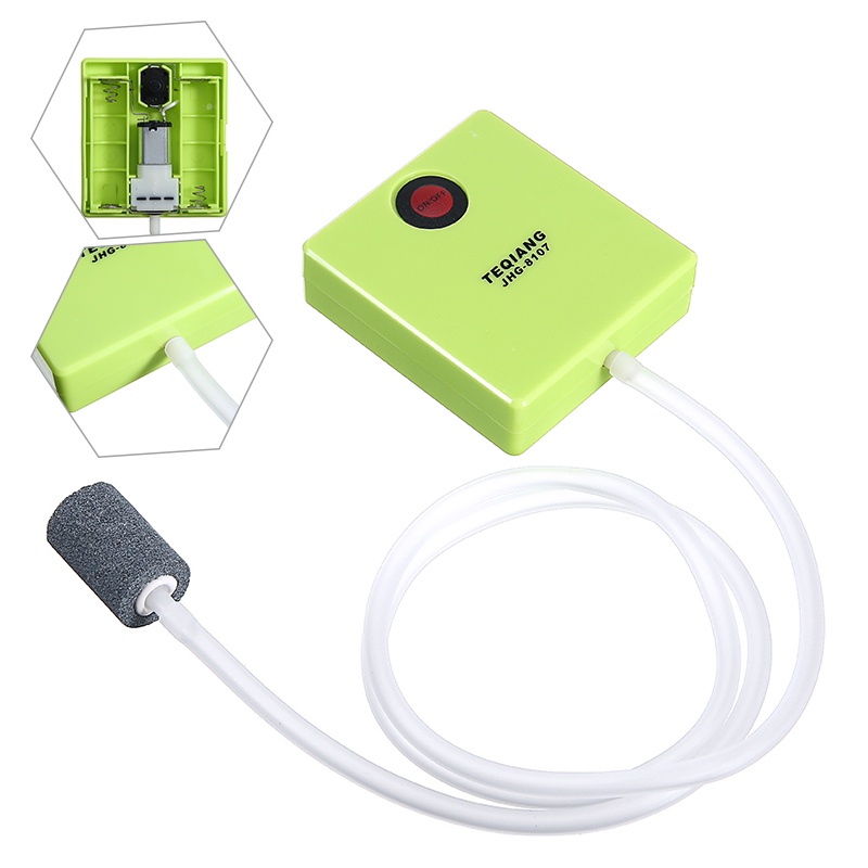 Bể cá hoạt động bằng pin khô máy bơm không khí máy sục khí oxy với đá không khí