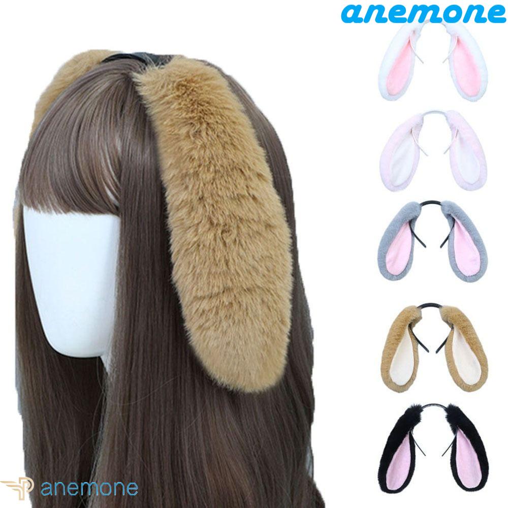 ANEMONE Cài Tóc Tai Thỏ Dài Bằng Vải Bông Hoạt Hình Ngọt Ngào Thời Trang Cho Nữ