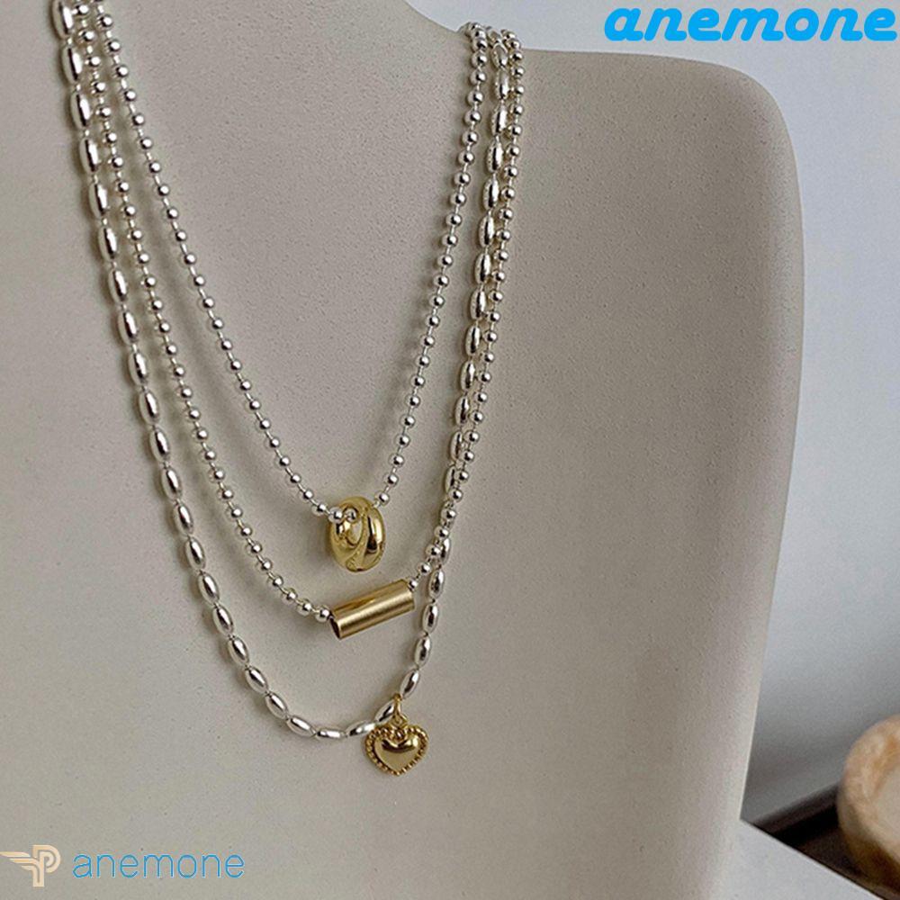 ANEMONE Vòng cổ Mặt Tròn Thiết Kế Sáng Tạo Cho Nữ