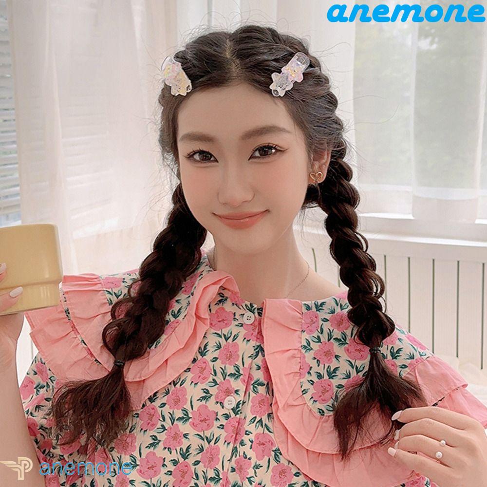 ANEMONE Kẹp Tóc Nhỏ Bằng Nhựa Hình Ngôi Sao Lấp Lánh Phong Cách Hàn Quốc Ngọt Ngào Y2K