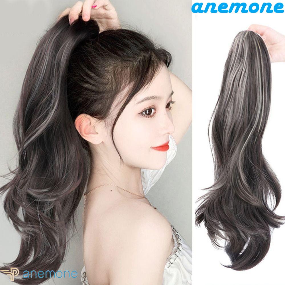 ANEMONE Tóc Giả Dài Gợn Sóng Màu Nâu Tự Nhiên Cách Nhiệt Cho Nữ