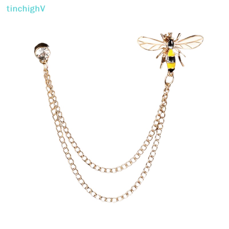 Ghim Cài Áo Hình Côn Trùng Phối Dây Xích Tua Rua Đính Pha Lê Thời Trang Cho Nam Và Nữ